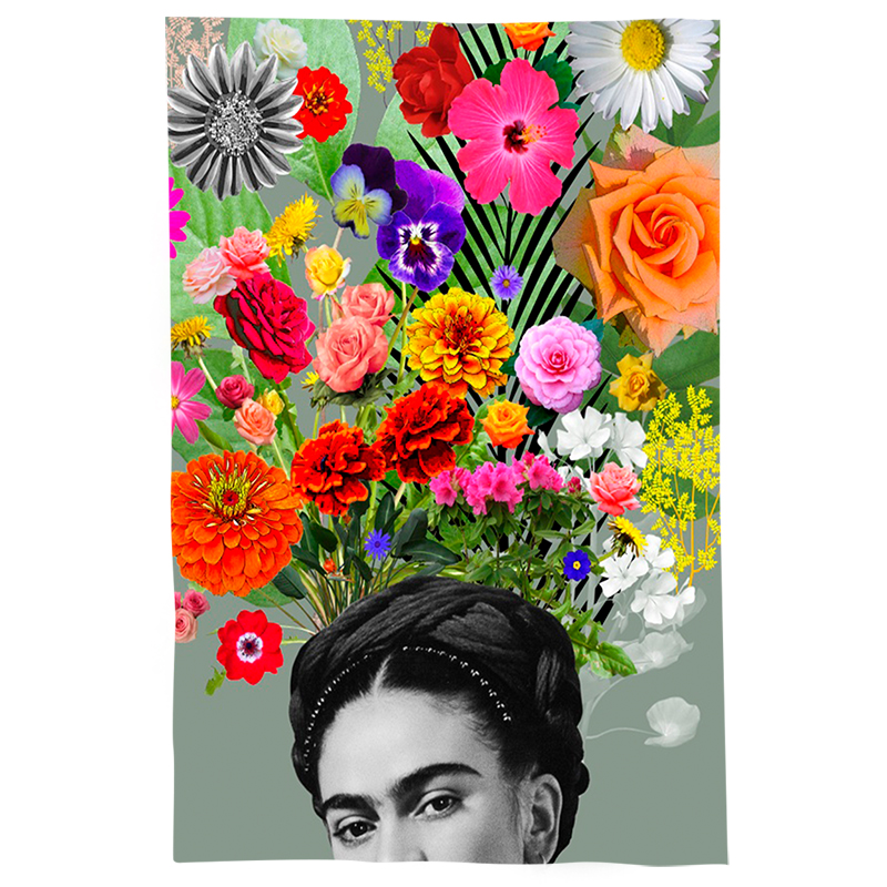 Pano De Prato Descorativo Nerderia e Lojaria frida floral colorido