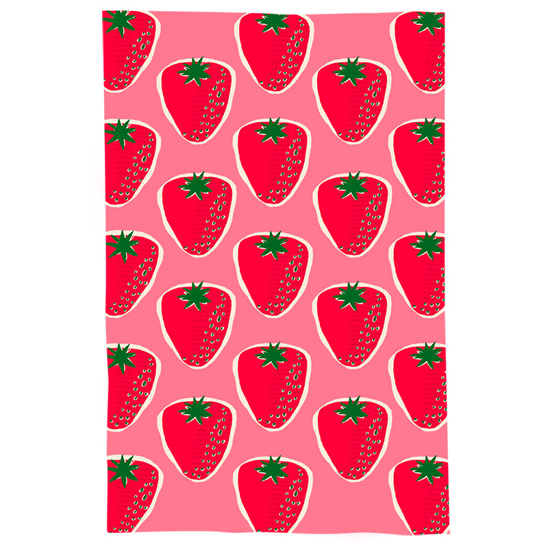 Pano De Prato Descorativo Nerderia e Lojaria frutas morangos colorido