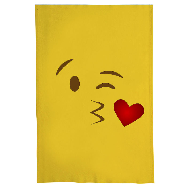 Pano De Prato Nerderia Emoticon Beijo