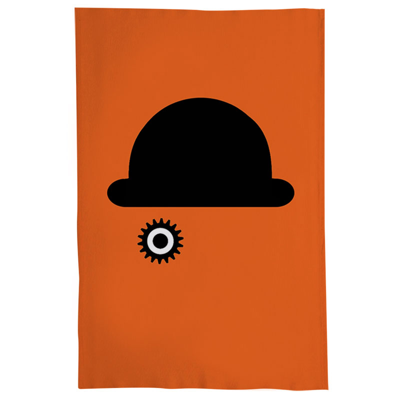Pano De Prato Nerderia Laranja=Mecanica Minimalista
