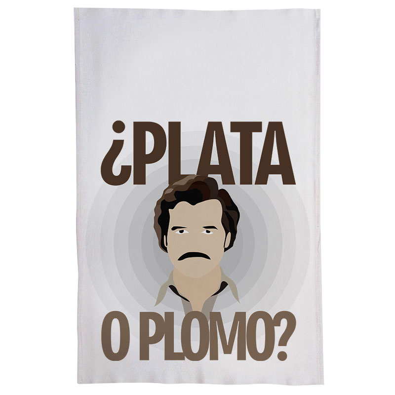 Pano De Prato Nerderia Narcos Plata O Plomo