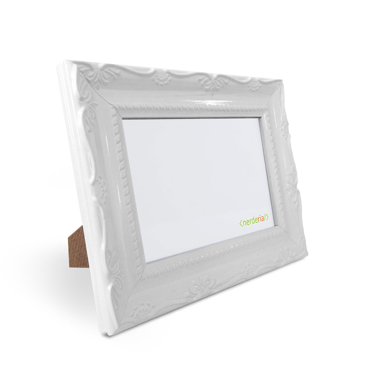 Porta Retrato 10x15 cm Nerderia e Lojaria Retro branco branco