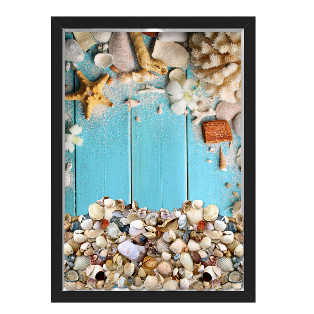 QUADRO CAIXA 33X43  PORTA CONCHAS NERDERIA E LOJARIA conchas azul preto