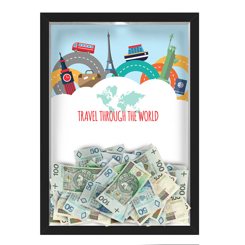 QUADRO CAIXA COFRE 33x43 cm NERDERIA E LOJARIA viagens travel world preto