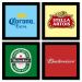 Quadro  23x23cm (4 und.) Nerderia e Lojaria bebidas cervejas color preto