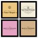 Quadro  23x23cm (4 und.) Nerderia e Lojaria bebidas champagne preto
