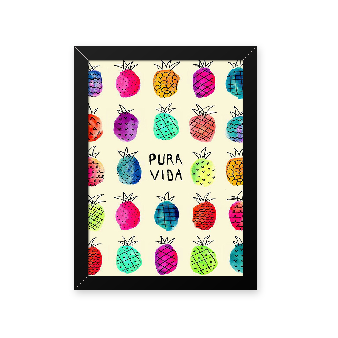 Quadro Abacaxi Pura Vida 23X33
