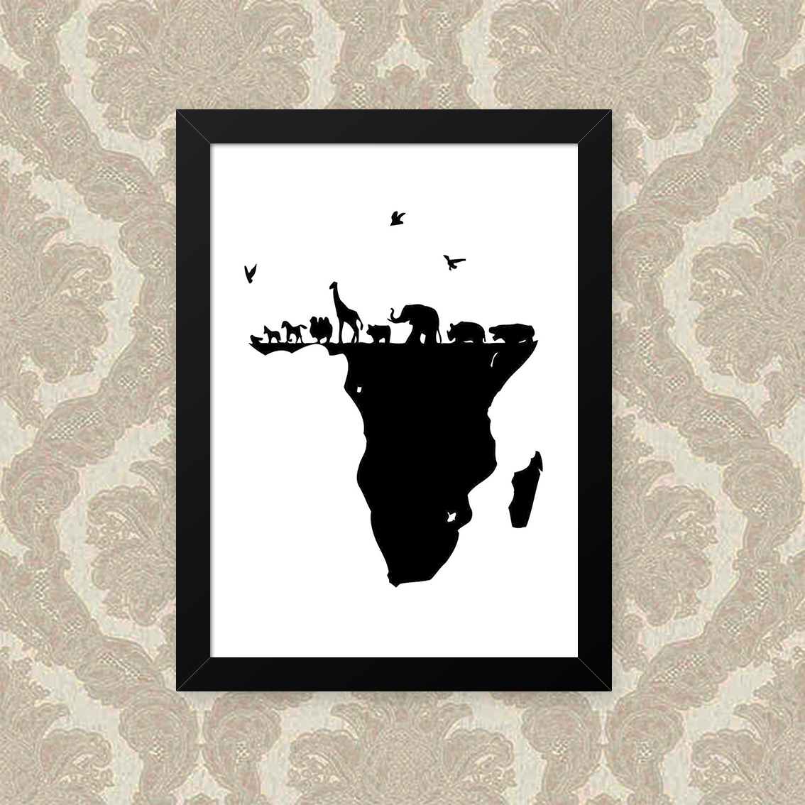 Quadro Animais Africa 33X43cm
