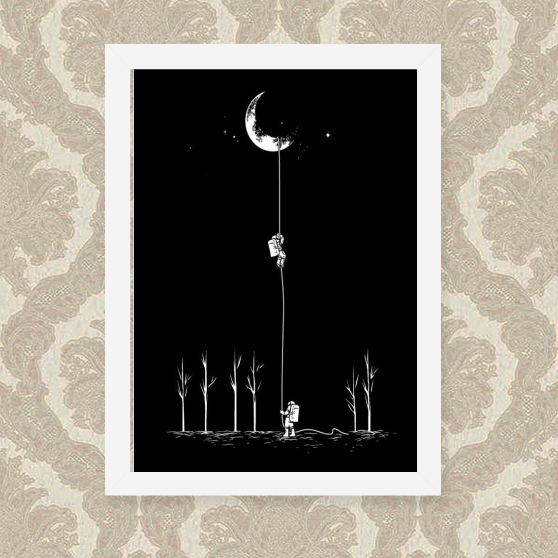 Quadro Astronauta Lua 23X33