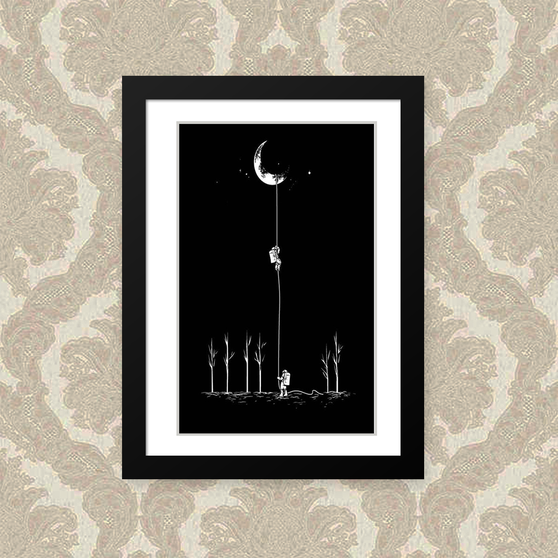 Quadro Astronauta Lua 23X33