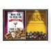 Quadro CAIXA 33x43 cm Porta Rolha Vinho E Tampinha Cerveja (2 Em 1) - Com LED Nerderia e Lojaria housework e drunk madeira