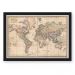 Quadro CAIXA MAPA 33x43 cm NERDERIA E LOJARIA viagens mapa antigo preto
