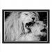 Quadro Caixa  33x43 cm (Com Led) Lojaria e Nerderia. leao amor preto