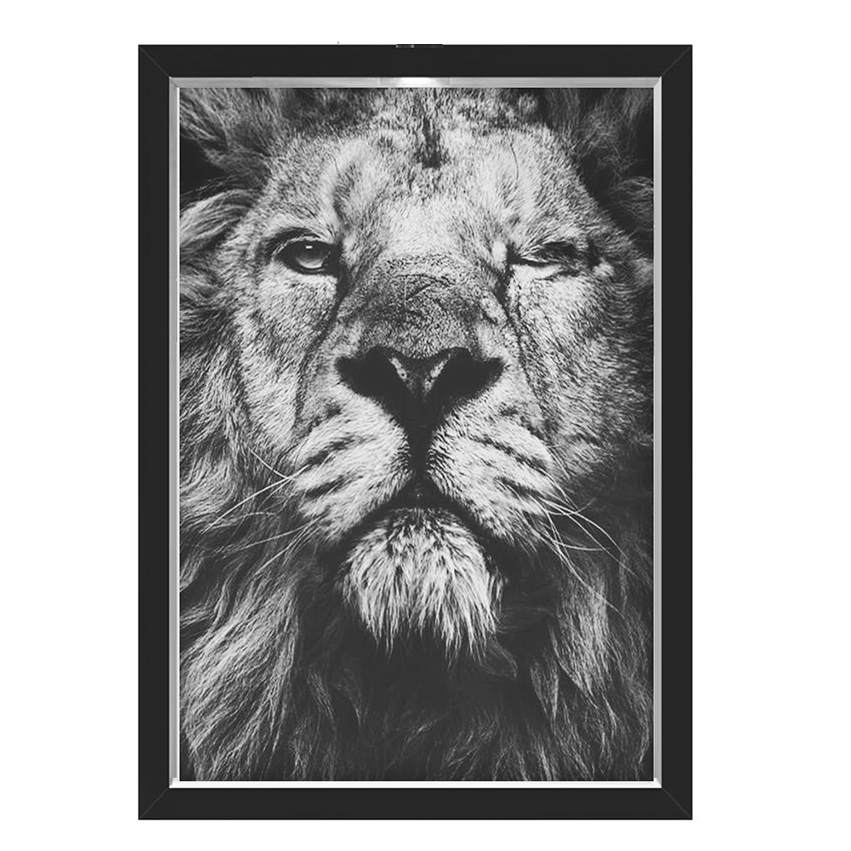 Quadro Caixa  33x43 cm (Com Led) Lojaria e Nerderia. leao olho preto