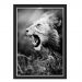 Quadro Caixa  33x43 cm (Com Led) Lojaria e Nerderia. leao rugindo preto