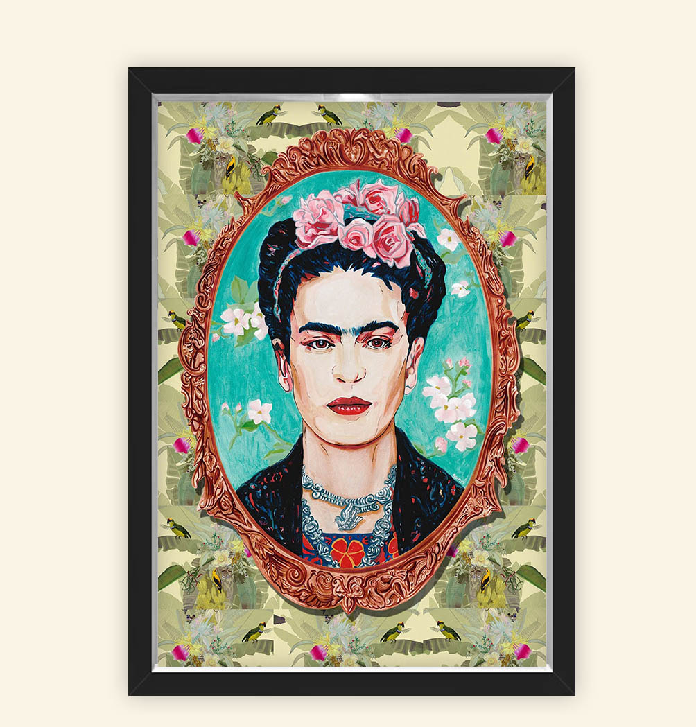 Quadro Caixa 23X33cm Frida Espelho