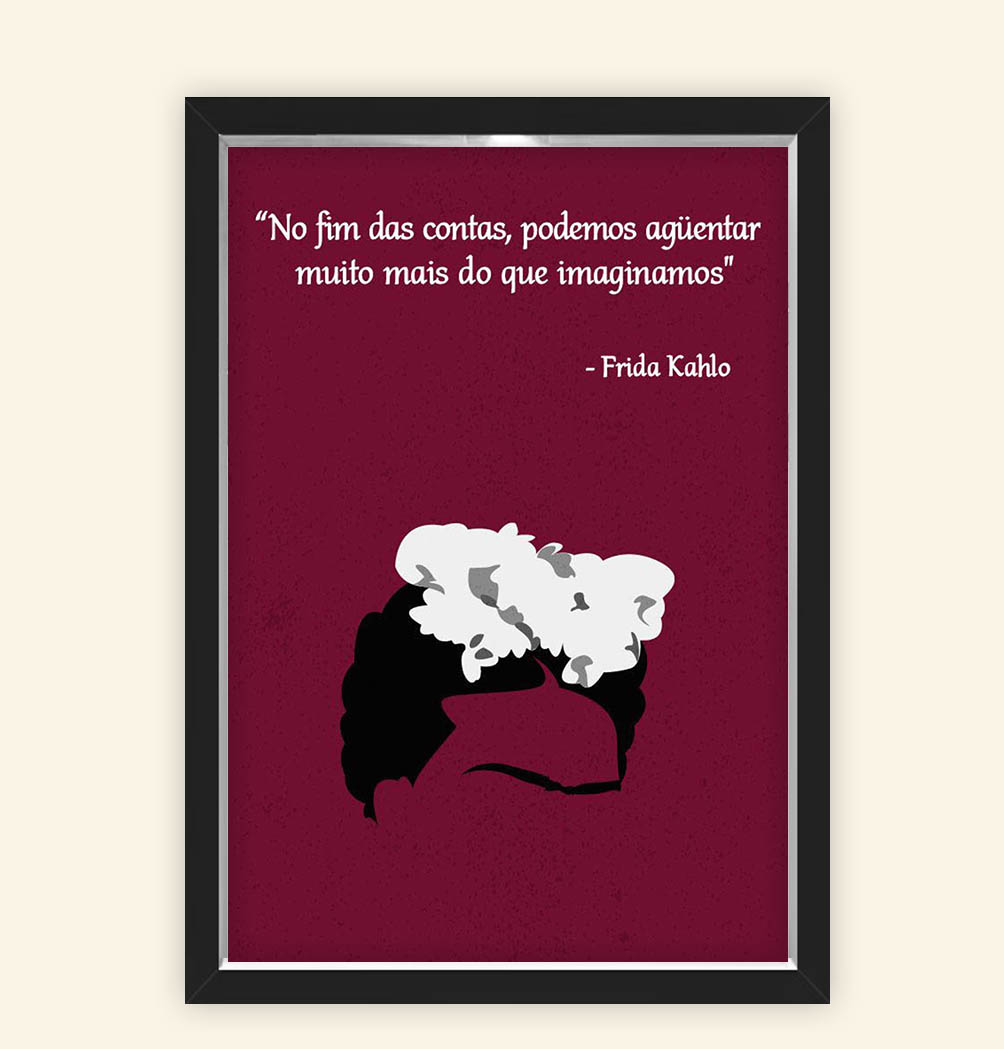 Quadro Caixa 23X33cm Frida Frase Roxo
