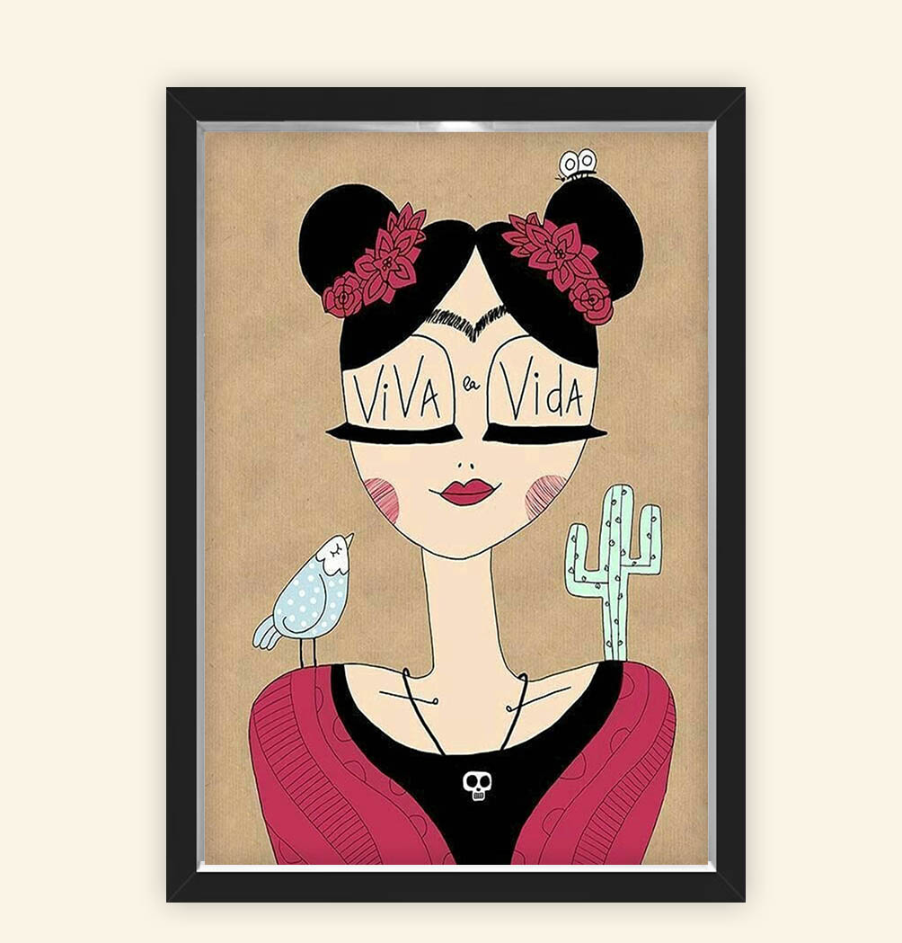 Quadro Caixa 23X33cm Frida Viva