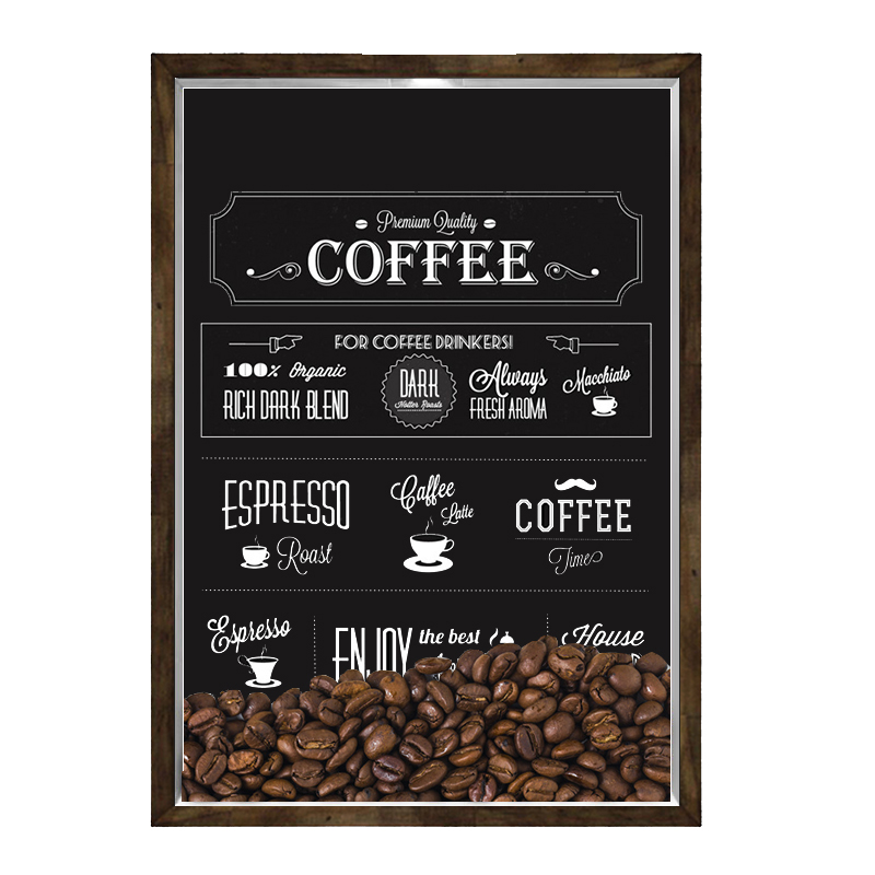 Quadro Caixa 23x33 Nerderia e Lojaria graos cafe premium quality preto