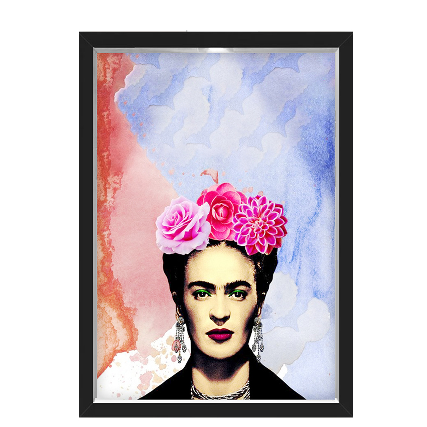 Quadro Caixa Com Led Frida Cores
