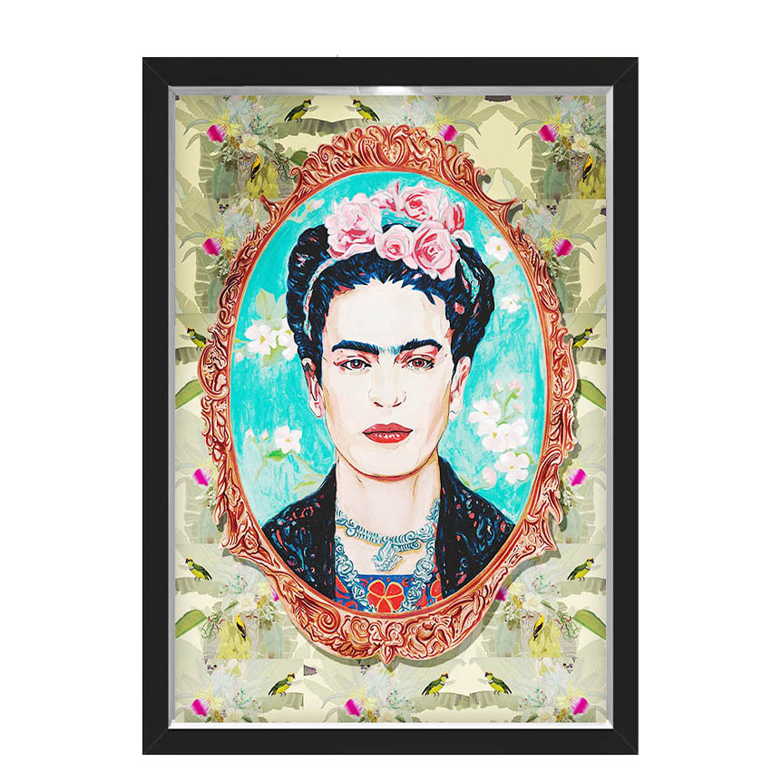 Quadro Caixa Com Led Frida Espelho