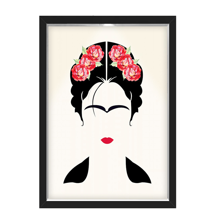 Quadro Caixa Com Led Frida Flor