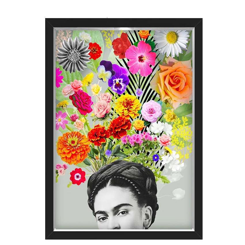 Quadro Caixa Com Led Frida Florida