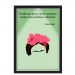 Quadro Caixa Com Led Frida Frase Verde