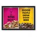 Quadro Caixa Duplo Porta Rolha E Porta Tampinha Wine Not And  Good People