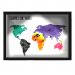 Quadro Caixa MAPA 33x43 cm (Com Led) Lojaria e Nerderia. viagens lugares aquarela preto