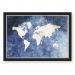 Quadro Caixa Mapa Marque Suas Viagens Com Tachinhas Com Led Mapa Azul