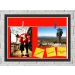 Quadro Caixa Porta Foto e Recadinho com Varal 23x33cm fundo vermelho preto