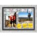 Quadro Caixa Porta Foto e Recadinho com Varal 23x33cm petalas cinza old preto