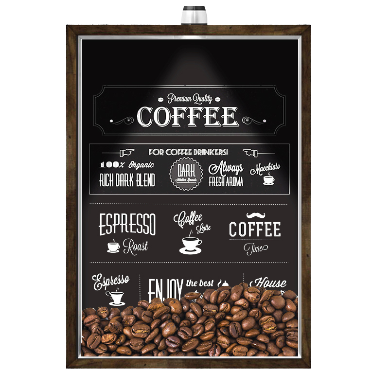 Quadro Caixa Porta Grãos Café 23X33cm