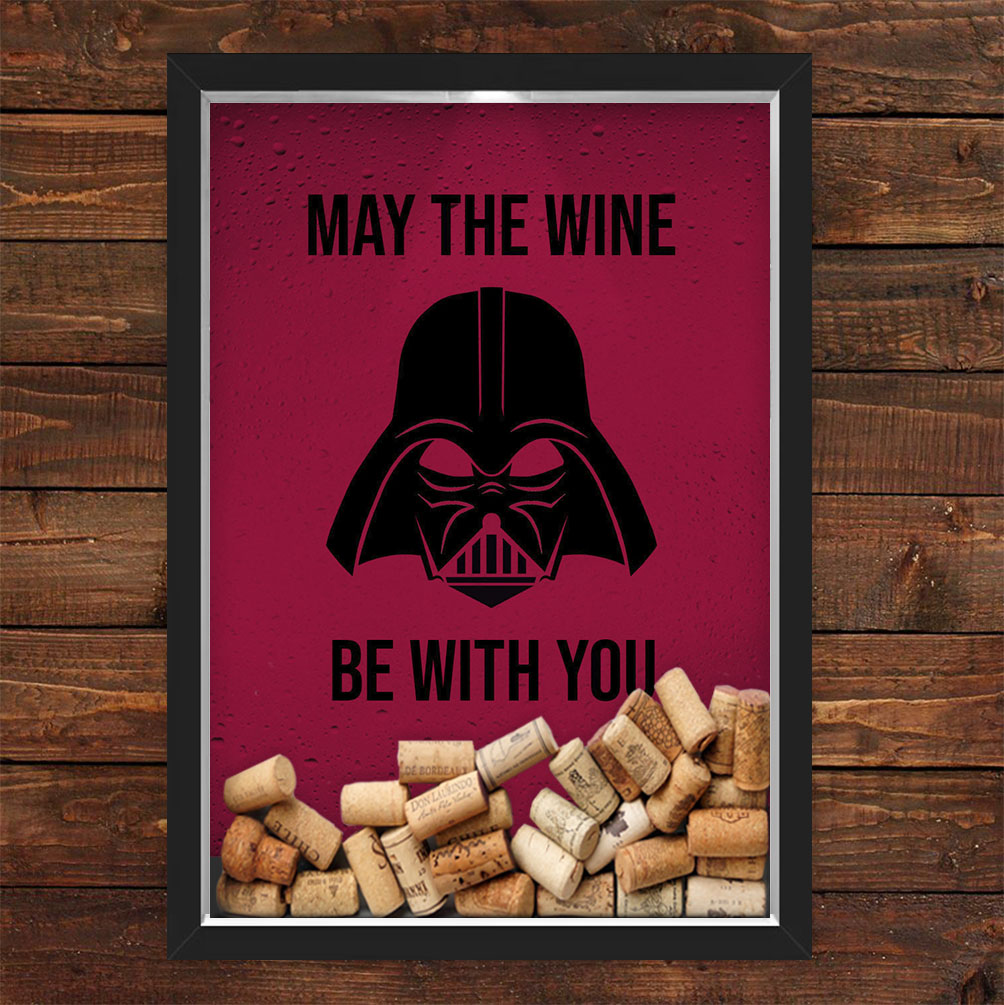 Quadro Caixa Porta Rolhas Vinho Vader Wine