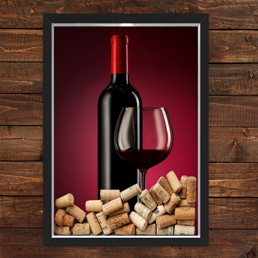 Quadro Caixa Porta Rolhas Vinho Vinho