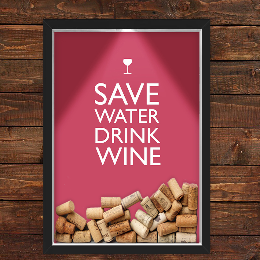 Quadro Caixa Rolha Vinho Com Led Drink Wine