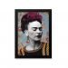 Quadro Decorativo 23x33cm Nerderia e Lojaria _frida floral preto