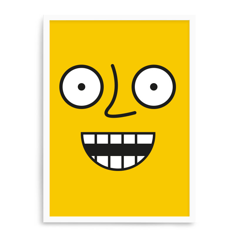 Quadro Decorativo 23x33cm Nerderia e Lojaria branco amarelo feliz branco
