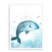 Quadro Decorativo 23x33cm Nerderia e Lojaria branco baleia aquarela branco