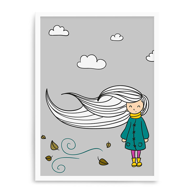 Quadro Decorativo 23x33cm Nerderia e Lojaria branco cabelos em outono branco
