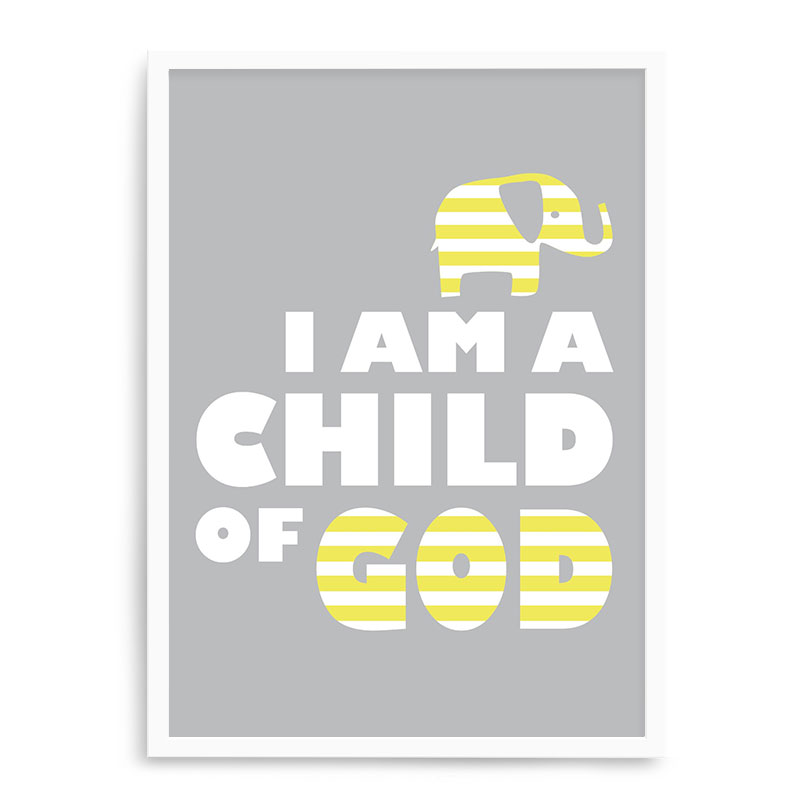 Quadro Decorativo 23x33cm Nerderia e Lojaria branco child of god elefante branco
