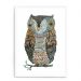 Quadro Decorativo 23x33cm Nerderia e Lojaria branco coruja penas branco
