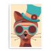 Quadro Decorativo 23x33cm Nerderia e Lojaria branco gato louco branco