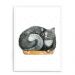 Quadro Decorativo 23x33cm Nerderia e Lojaria branco gato zoiudo branco
