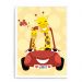 Quadro Decorativo 23x33cm Nerderia e Lojaria branco girafas no carro branco