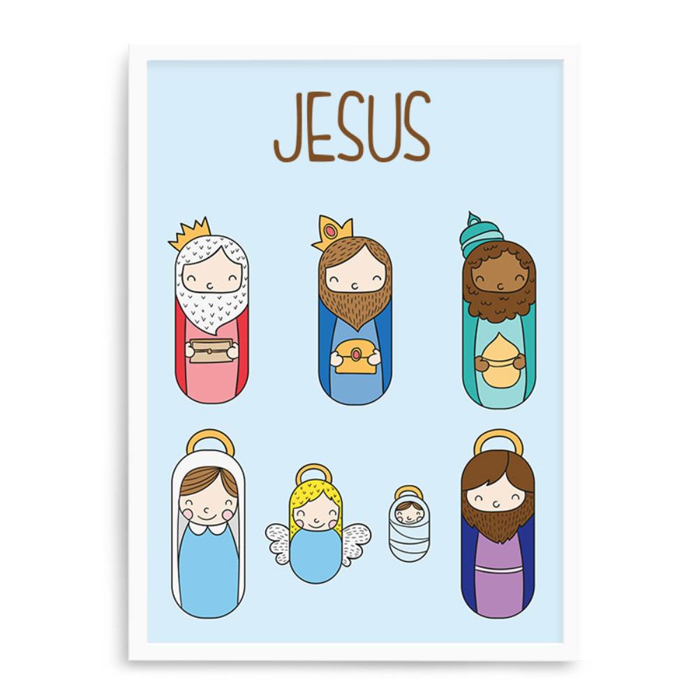 Quadro Decorativo 23x33cm Nerderia e Lojaria branco jesus branco