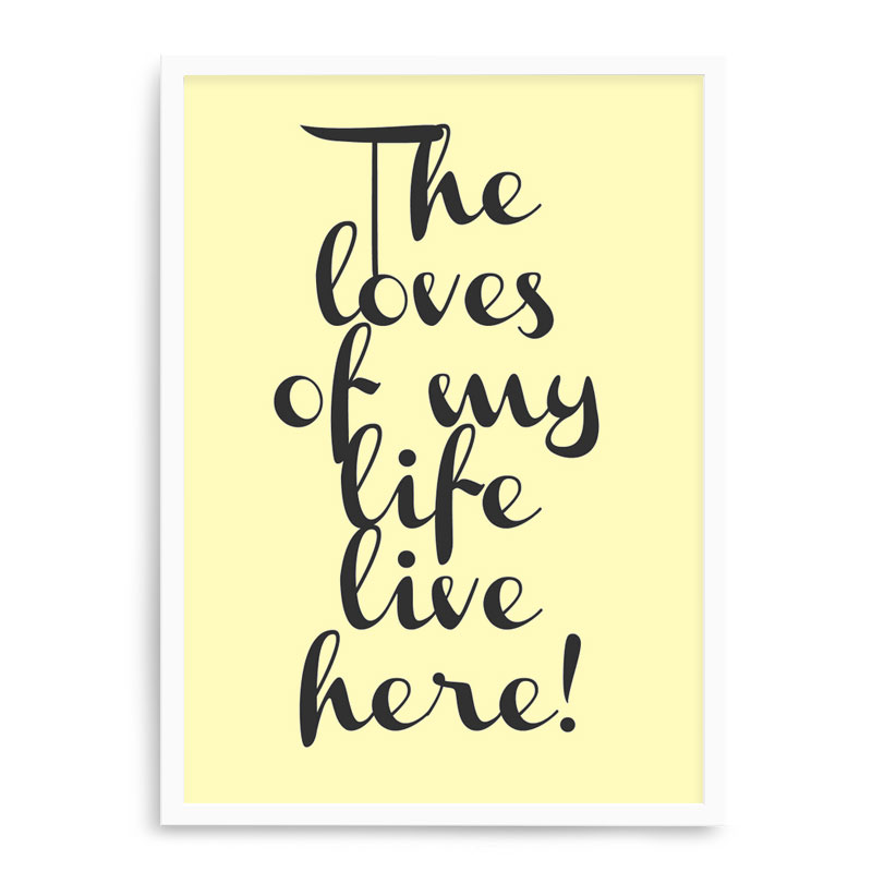 Quadro Decorativo 23x33cm Nerderia e Lojaria branco love of my life branco