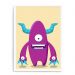 Quadro Decorativo 23x33cm Nerderia e Lojaria branco monstrinho roxo branco
