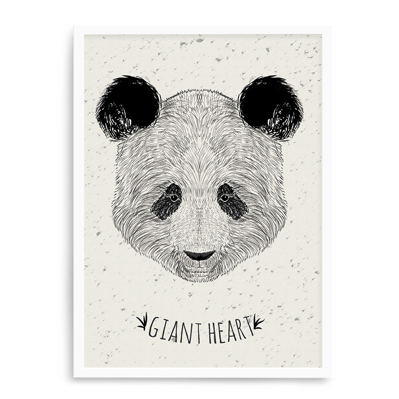 Quadro Decorativo 23x33cm Nerderia e Lojaria branco panda branco